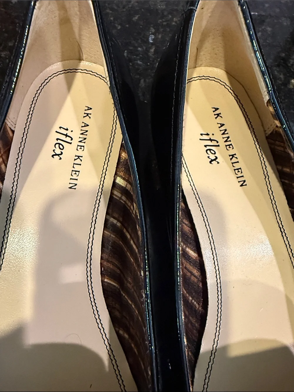 Anne Klein Black Patent Leather Slip-On Loafers